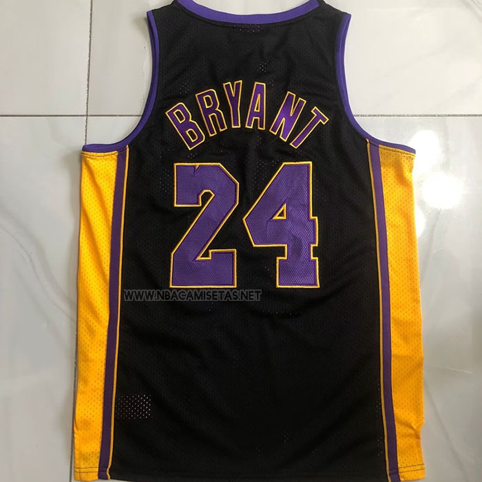 Camiseta Los Angeles Lakers Kobe Bryant NO 24 Mitchell & Ness 2009-10 Negro